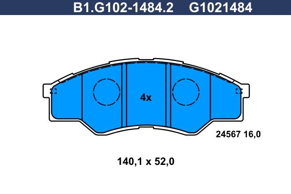 Комплект тормозных колодок, дисковый тормоз GALFER B1G10214842
