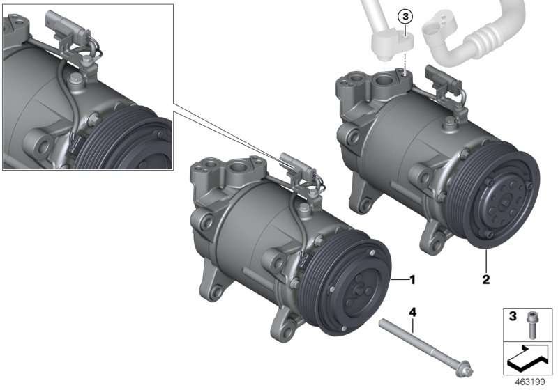 Компрессор конд. без электром. муфты BMW 64526826880