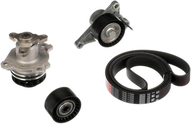 Водяной насос + комплект ручейковых ремней GATES KP17PK1705