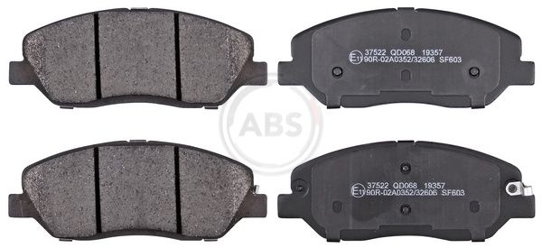 Комплект тормозных колодок, дисковый тормоз ABS 37522