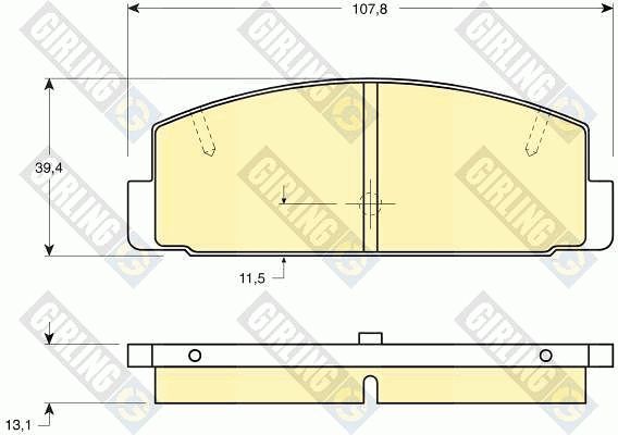 Комплект тормозных колодок, дисковый тормоз GIRLING 6130889