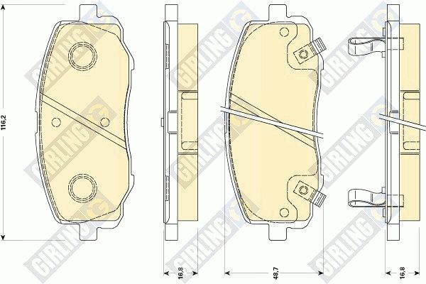 Комплект тормозных колодок, дисковый тормоз GIRLING 6135109