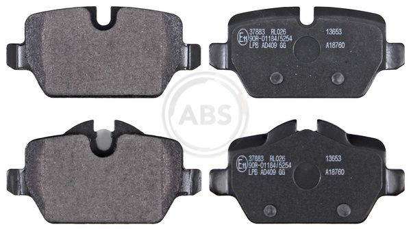 Комплект тормозных колодок, дисковый тормоз ABS 37883