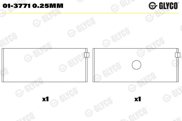 Шатунный подшипник GLYCO 013771025MM