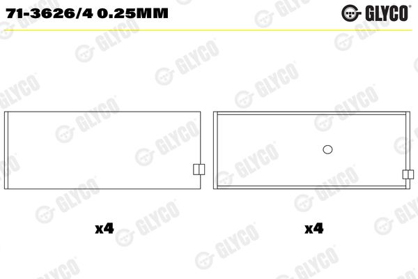 Шатунный подшипник GLYCO 7136264025MM