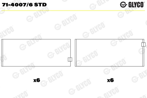 Шатунный подшипник GLYCO 7140076STD