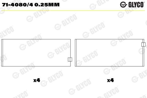 Шатунный подшипник GLYCO 7140804025MM