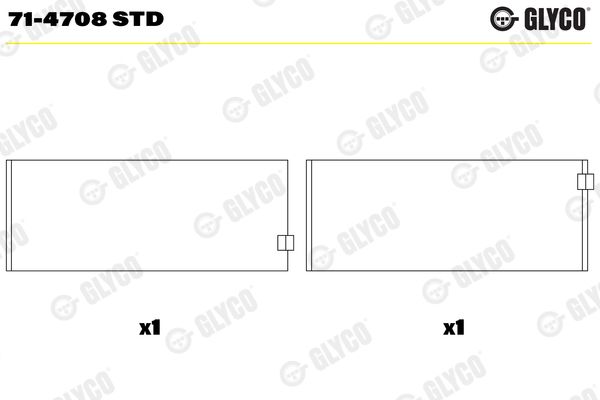 Шатунный подшипник GLYCO 714708STD