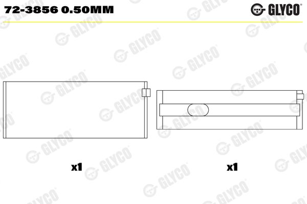 Подшипник коленвала GLYCO 723856050MM