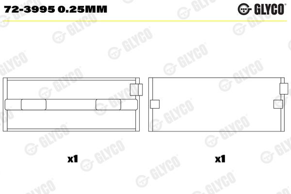 Подшипник коленвала GLYCO 723995025MM