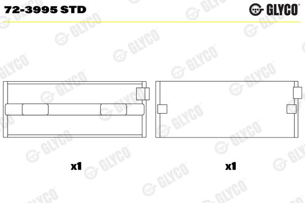 Подшипник коленвала GLYCO 723995STD