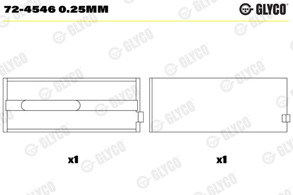 Подшипник коленвала GLYCO 724546025MM