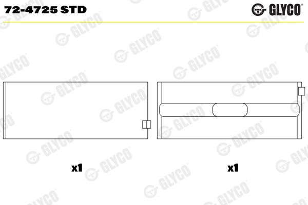 Подшипник коленвала GLYCO 724725STD