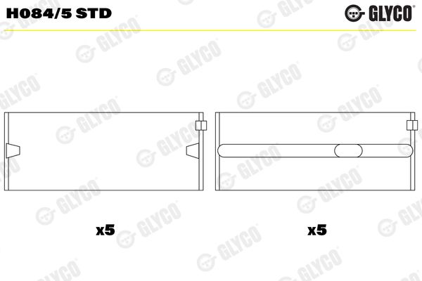 Подшипник коленвала GLYCO H0845STD