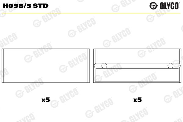 Подшипник коленвала GLYCO H0985STD
