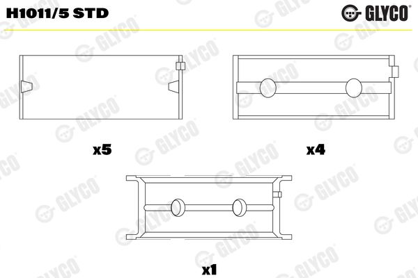 Подшипник коленвала GLYCO H10115STD