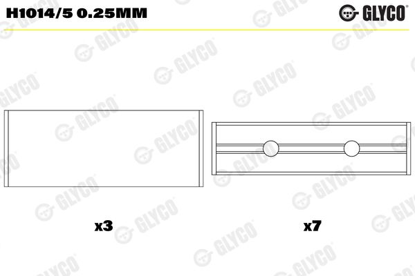 Подшипник коленвала GLYCO H10145025MM