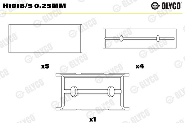 Подшипник коленвала GLYCO H10185025MM