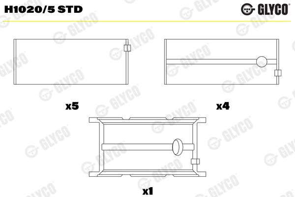 Подшипник коленвала GLYCO H10205STD
