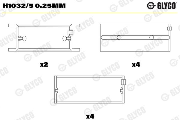 Подшипник коленвала GLYCO H10325025MM