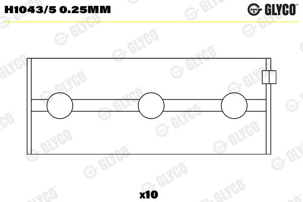 Подшипник коленвала GLYCO H10435025MM