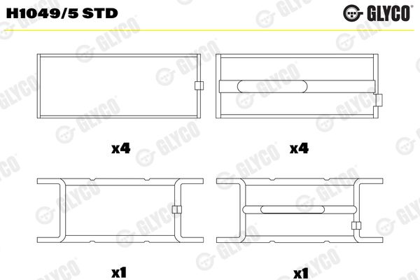 Подшипник коленвала GLYCO H10495STD