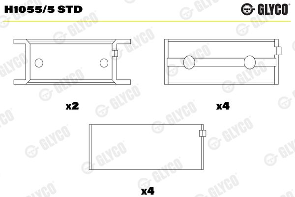 Подшипник коленвала GLYCO H10555STD