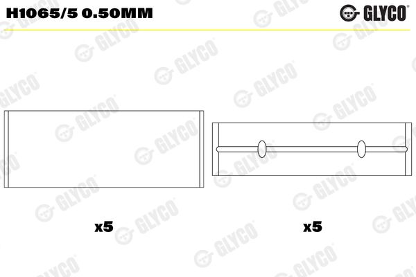 Подшипник коленвала GLYCO H10655050MM