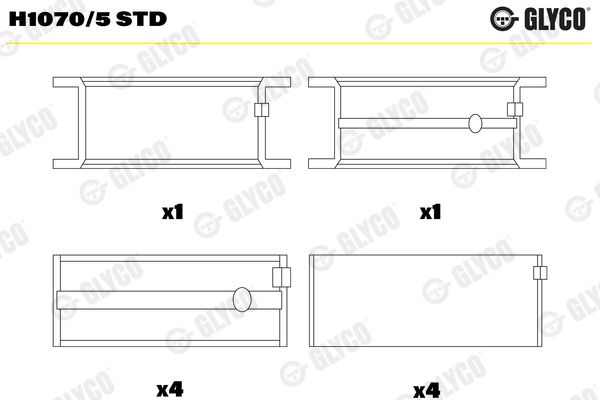 Подшипник коленвала GLYCO H10705STD