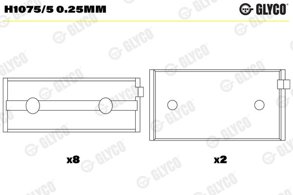 Подшипник коленвала GLYCO H10755025MM