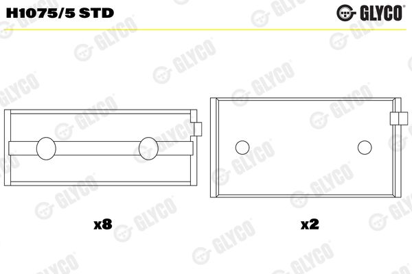 Подшипник коленвала GLYCO H10755STD