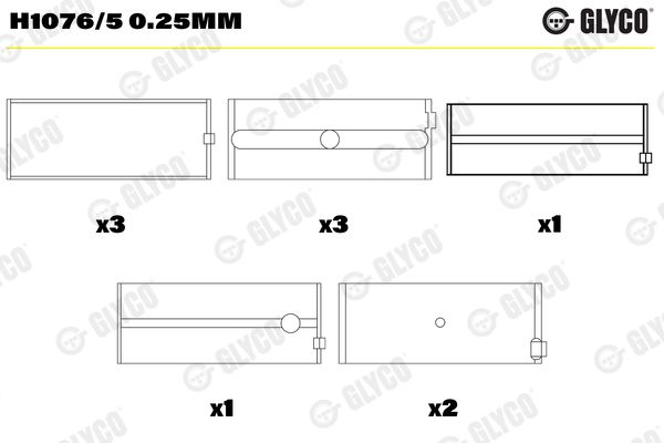 Подшипник коленвала GLYCO H10765025MM