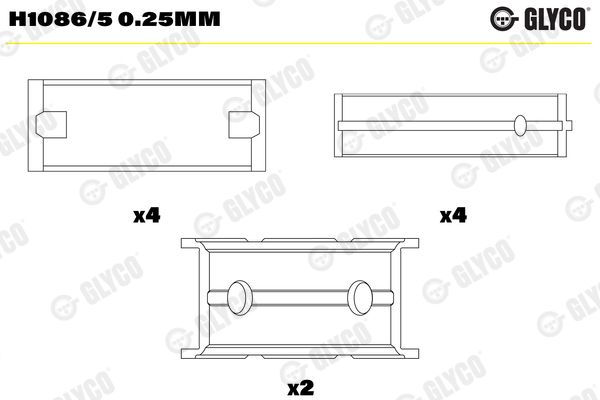 Подшипник коленвала GLYCO H10865025MM