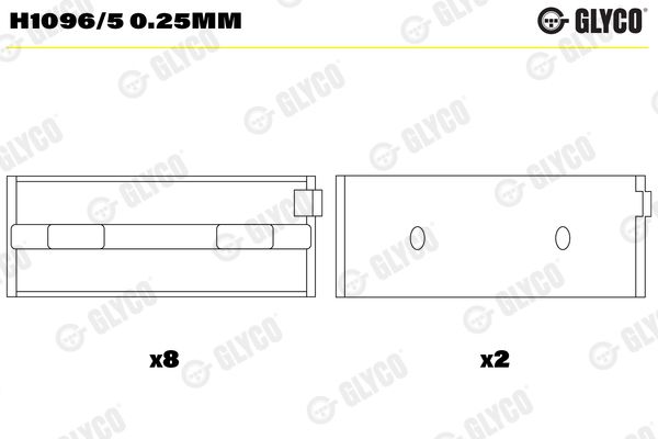 Подшипник коленвала GLYCO H10965025MM