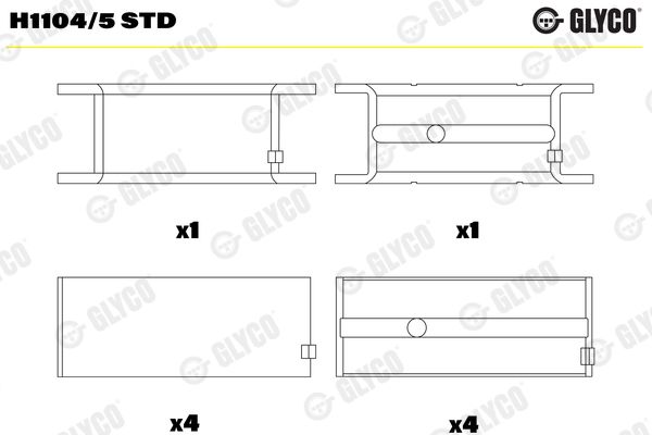 Подшипник коленвала GLYCO H11045STD