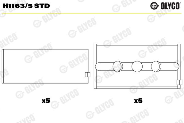 Подшипник коленвала GLYCO H11635STD