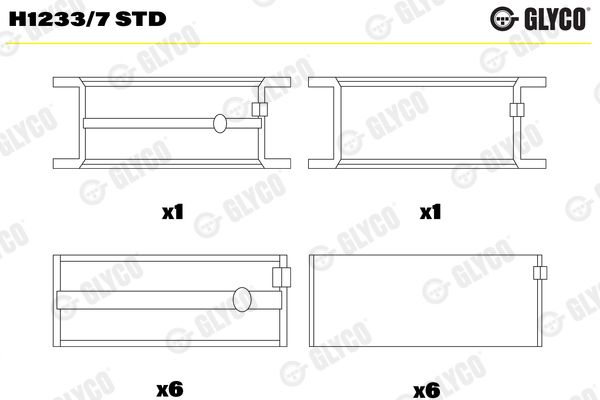 Подшипник коленвала GLYCO H12337STD