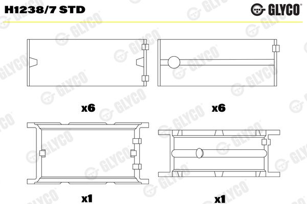 Подшипник коленвала GLYCO H12387STD