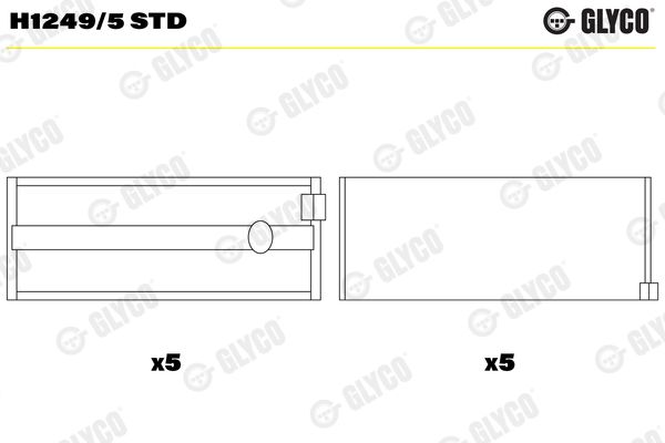 Подшипник коленвала GLYCO H12495STD