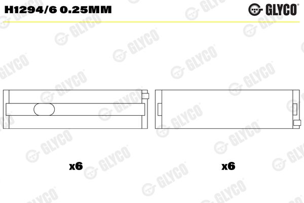 Подшипник коленвала GLYCO H12946025MM