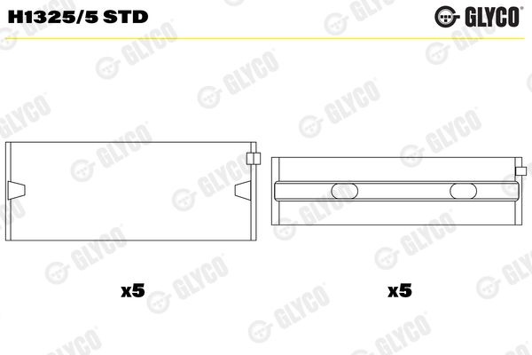 Подшипник коленвала GLYCO H13255STD