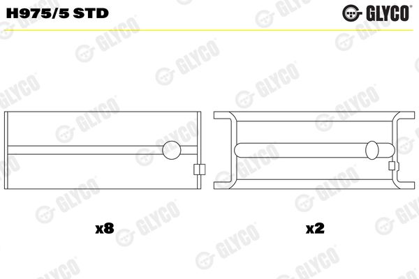 Подшипник коленвала GLYCO H9755STD