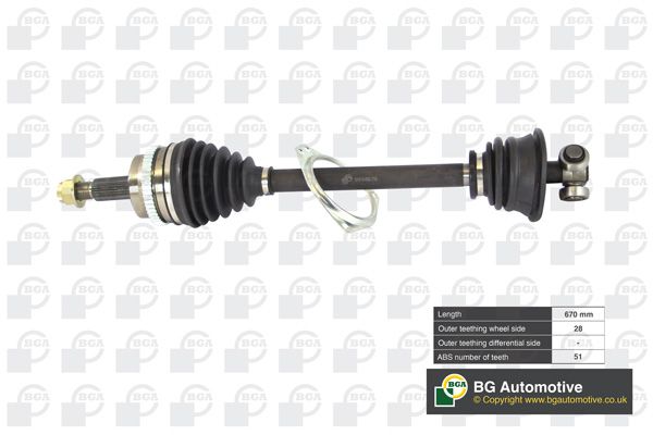 Приводной вал BGA DS9510LA