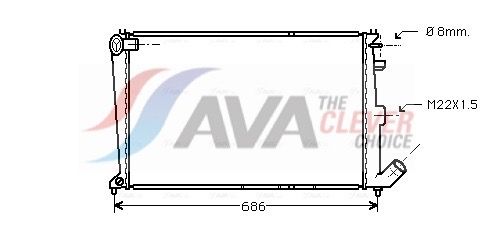 Радиатор, охлаждение двигателя AVA CNA2066
