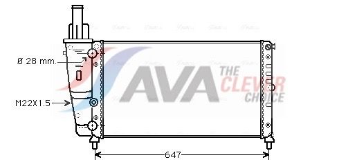 Радиатор, охлаждение двигателя AVA FTA2140