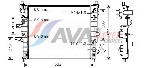 Радиатор, охлаждение двигателя AVA MSA2271
