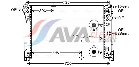 Радиатор, охлаждение двигателя AVA MSA2546