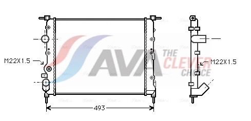 Радиатор, охлаждение двигателя AVA RTA2197