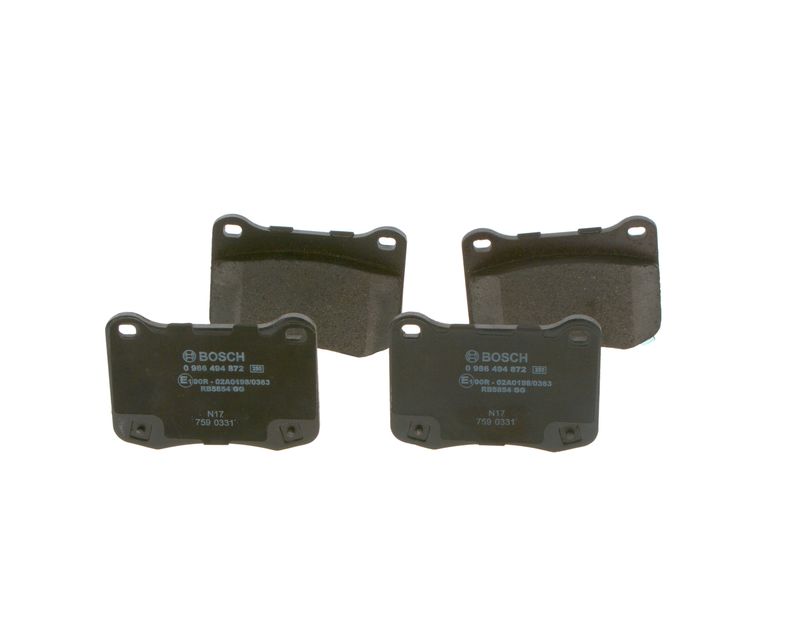 Комплект тормозных колодок, дисковый тормоз BOSCH 0986494872