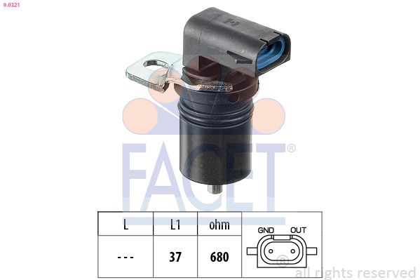 Датчик, число оборотов двигателя FACET 90321